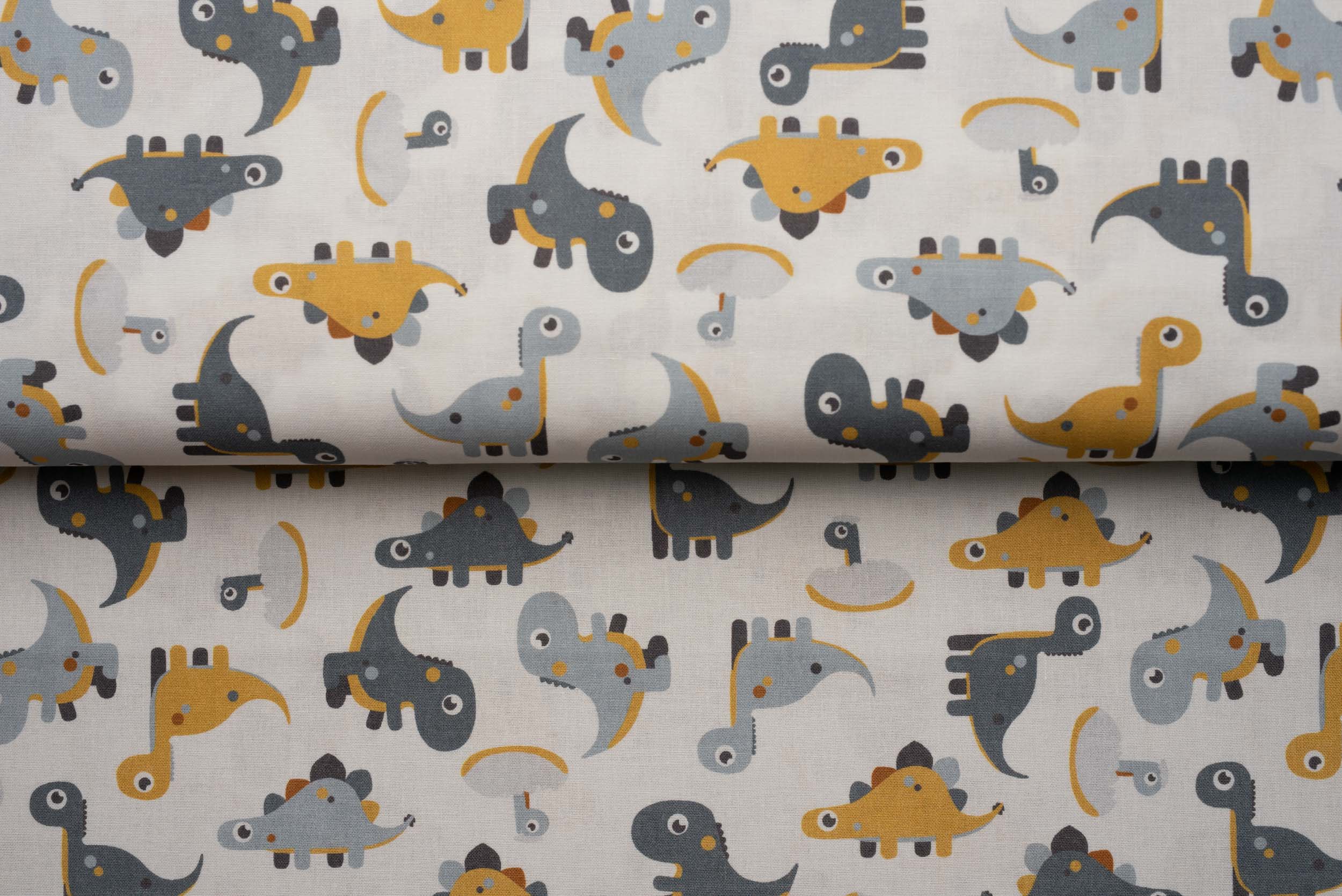 Tecido dinossauros cinza e amarelo 100% algodão artesanato tecidos para costura criativa DIY e faça você mesmo
